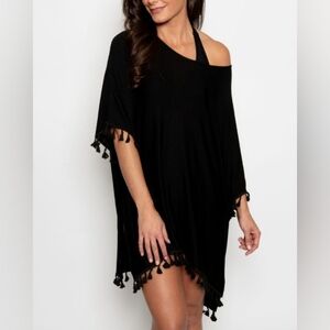 Fringe Cover-up in Black One Size (New With Tags)